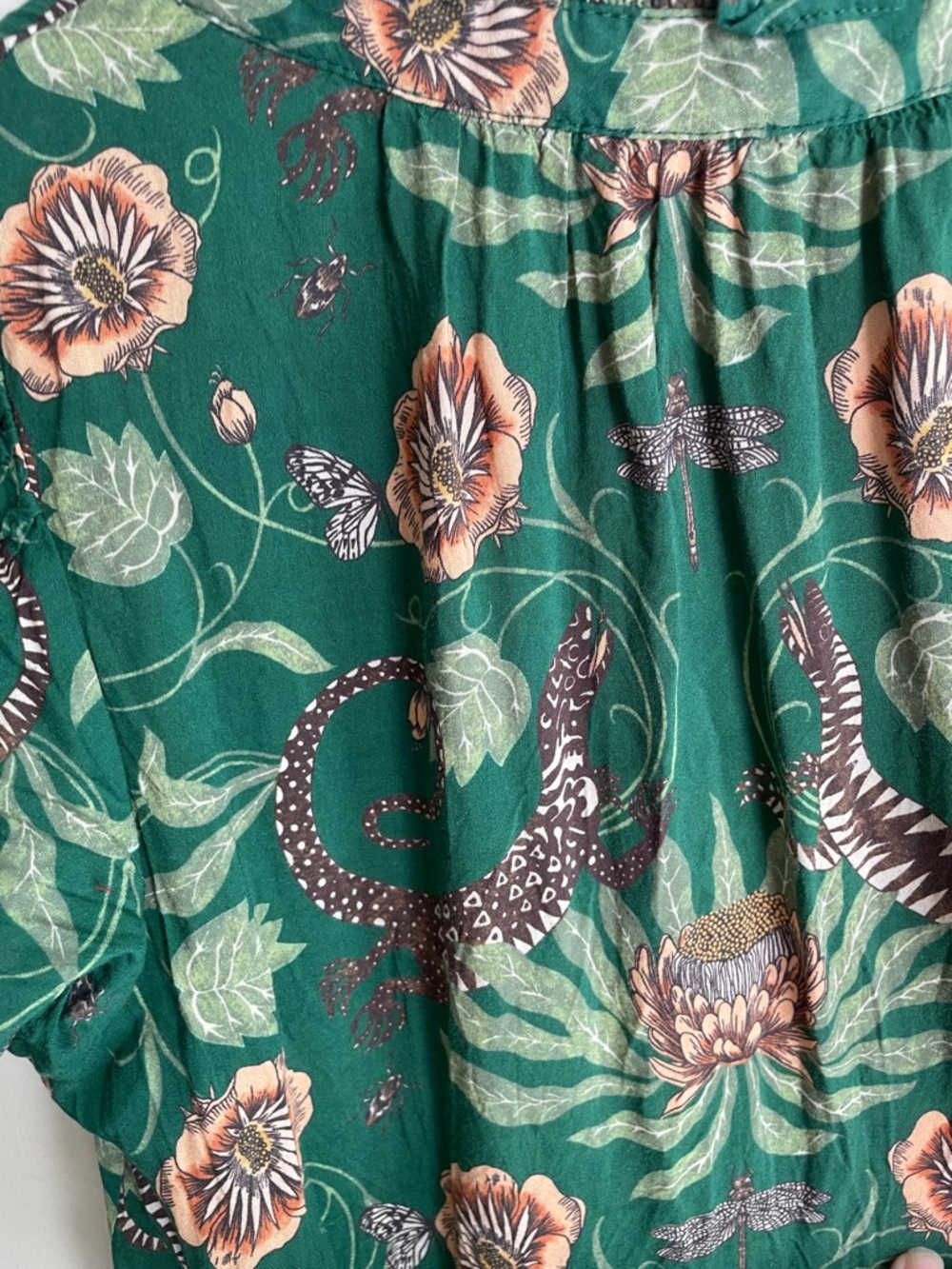 By Anthropologie Victoria Garcia Floral Flutter-Sleeve Tiered Mini Night Dress - Picture 11 of 15